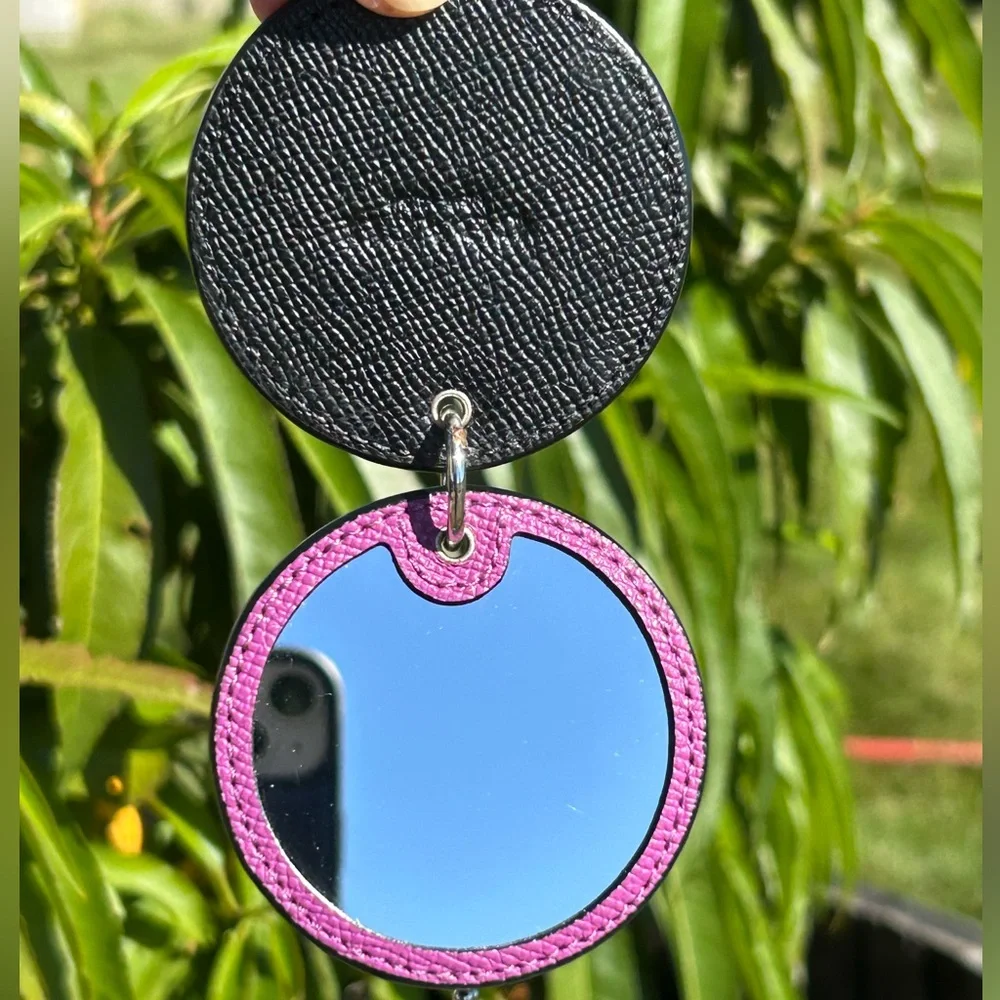 COACH Posey Floral Print Compact Mirror Bag Charm/Key Fob